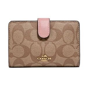 COACH NWT Medium Corner Zip Wallet Canvas